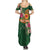 Manuʻa Islands Family Matching Summer Maxi Dress and Hawaiian Shirt Polynesian Art Tattoo Style and Tropical Plants