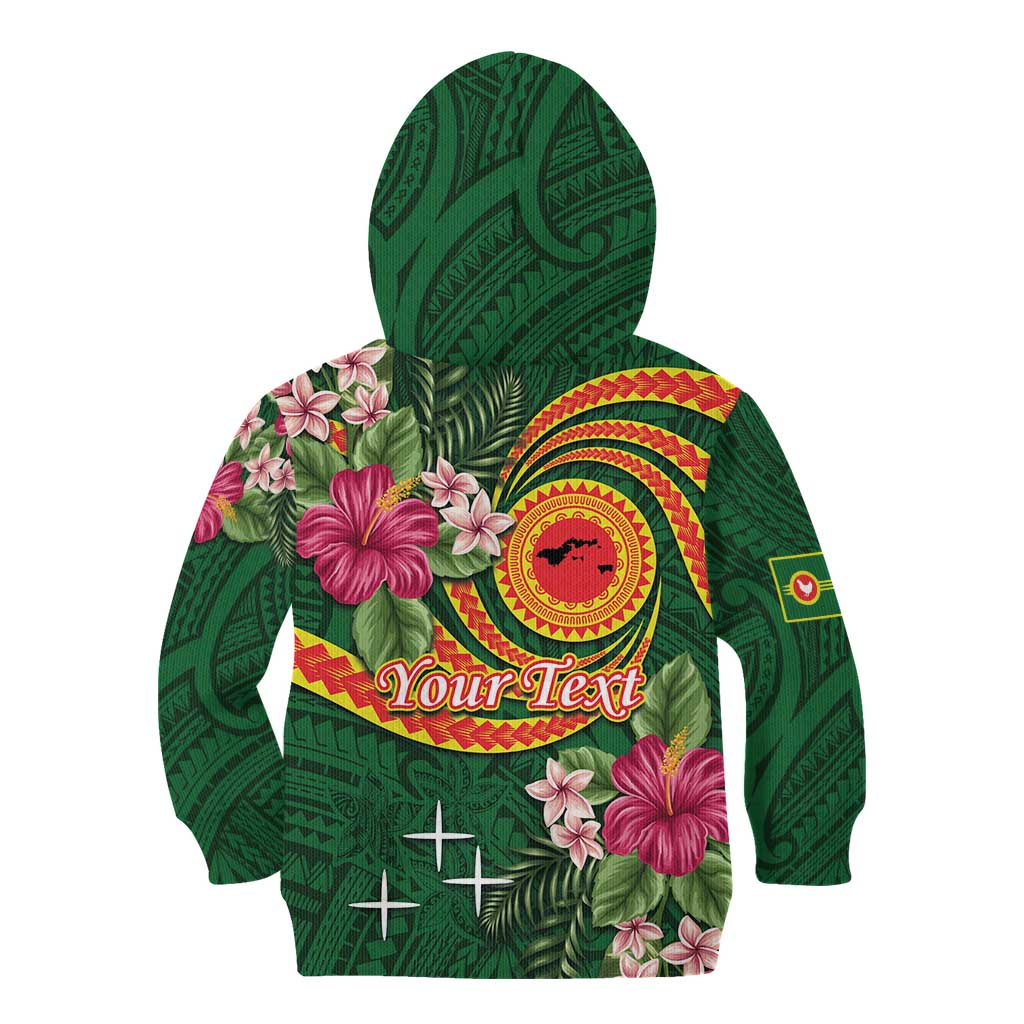 Manuʻa Islands Kid Hoodie Polynesian Art Tattoo Style and Tropical Plants