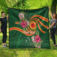 Personalised Manuʻa Islands Quilt Polynesian Art Tattoo Style and Tropical Plants LT03 - Polynesian Pride