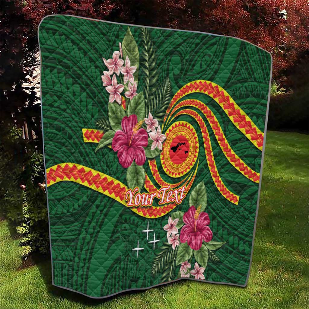 Personalised Manuʻa Islands Quilt Polynesian Art Tattoo Style and Tropical Plants LT03 - Polynesian Pride