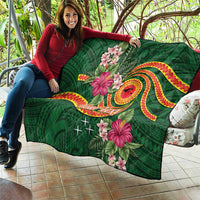 Personalised Manuʻa Islands Quilt Polynesian Art Tattoo Style and Tropical Plants LT03 - Polynesian Pride