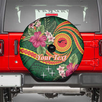 Personalised Manuʻa Islands Spare Tire Cover Polynesian Art Tattoo Style and Tropical Plants LT03 - Polynesian Pride