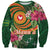 Manuʻa Islands Sweatshirt Polynesian Art Tattoo Style and Tropical Plants