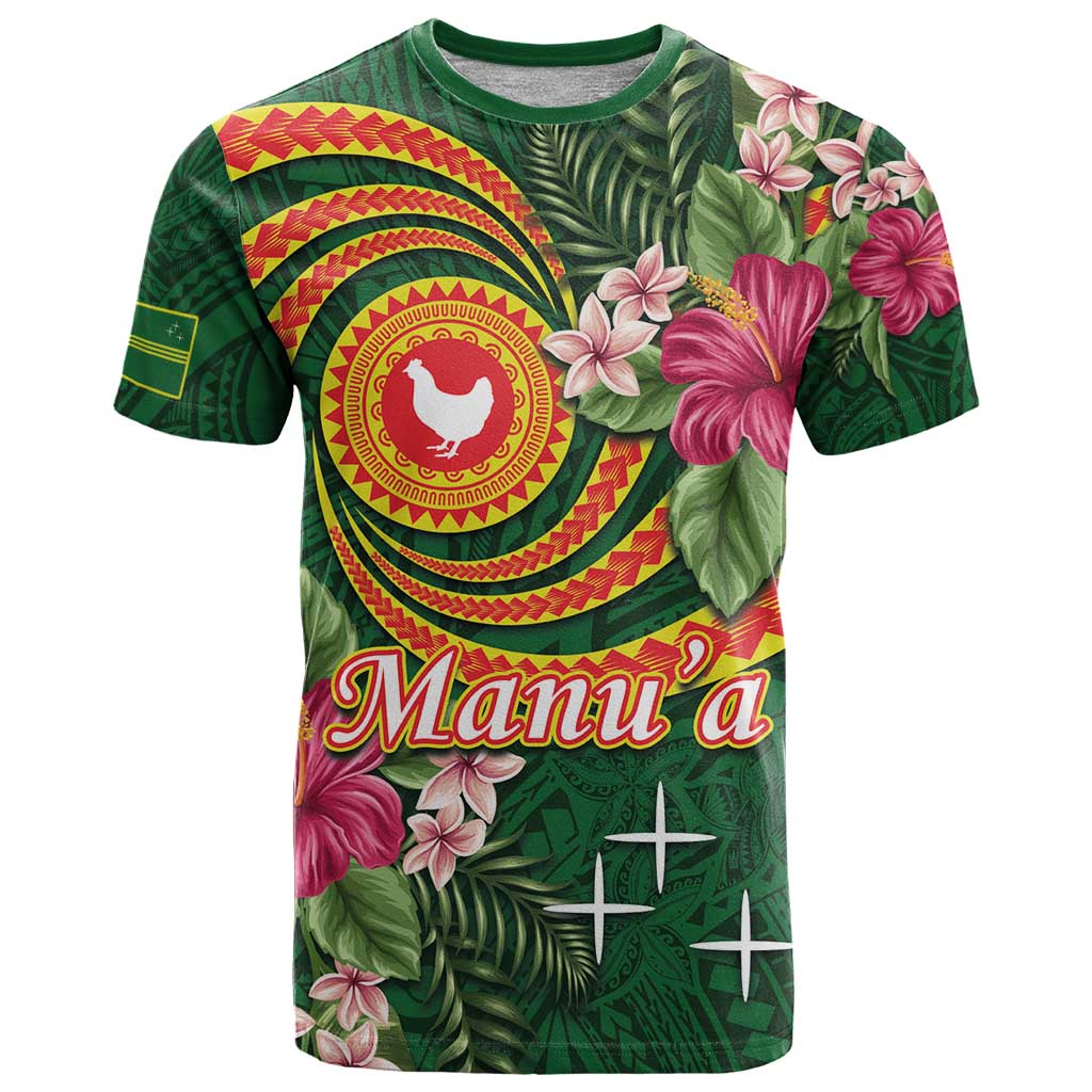 Manuʻa Islands T Shirt Polynesian Art Tattoo Style and Tropical Plants