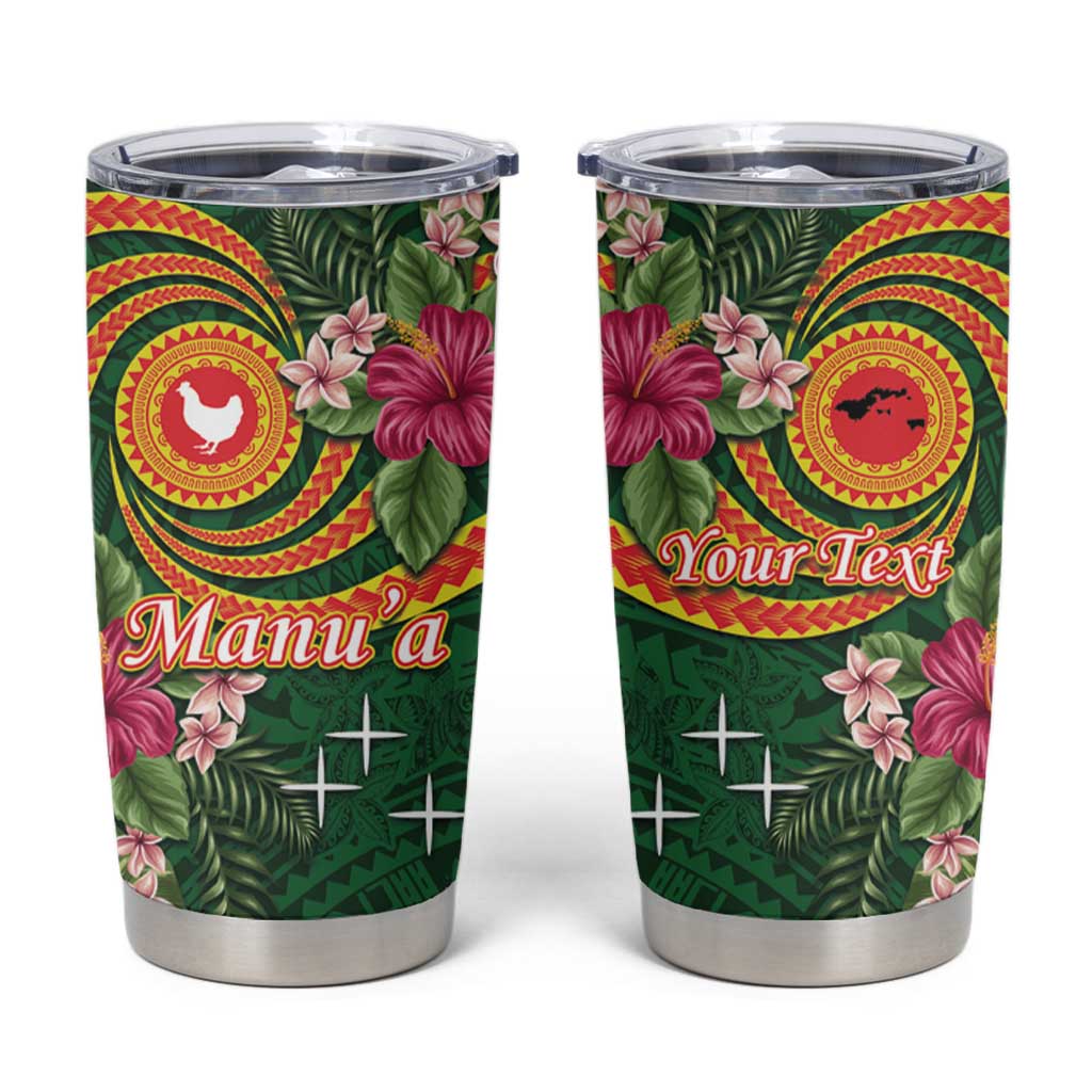 Manu'a Tumbler Cup Polynesian Art Tattoo Style and Tropical Plants