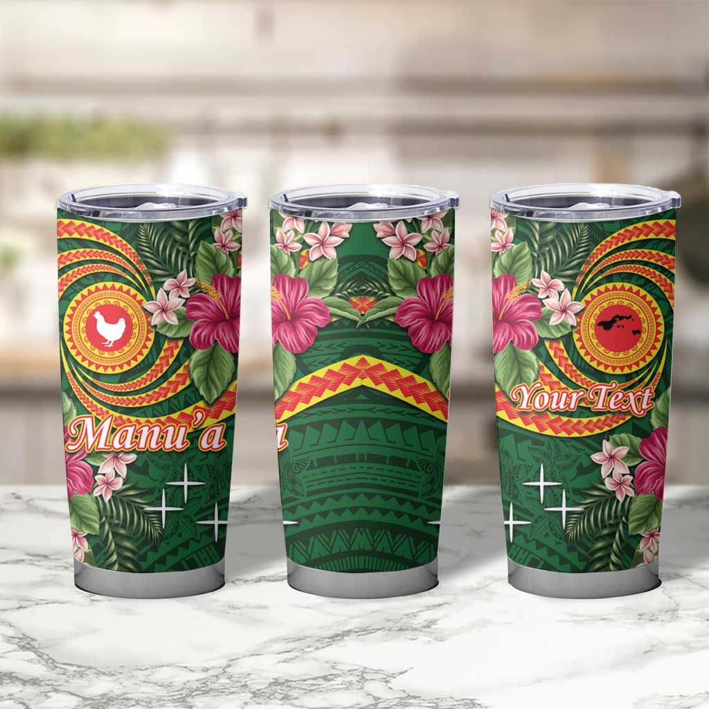 Manu'a Tumbler Cup Polynesian Art Tattoo Style and Tropical Plants