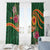 Manuʻa Islands Window Curtain Polynesian Art Tattoo Style and Tropical Plants