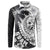 Hafa Adai Guam Button Sweatshirt Polynesian Palm Tree Tattoo Hibiscus and Plumeria Art