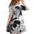 Hafa Adai Guam Family Matching Mermaid Dress and Hawaiian Shirt Polynesian Palm Tree Tattoo Hibiscus and Plumeria Art