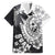 Hafa Adai Guam Family Matching Puletasi and Hawaiian Shirt Polynesian Palm Tree Tattoo Hibiscus and Plumeria Art