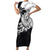 Hafa Adai Guam Family Matching Short Sleeve Bodycon Dress and Hawaiian Shirt Polynesian Palm Tree Tattoo Hibiscus and Plumeria Art