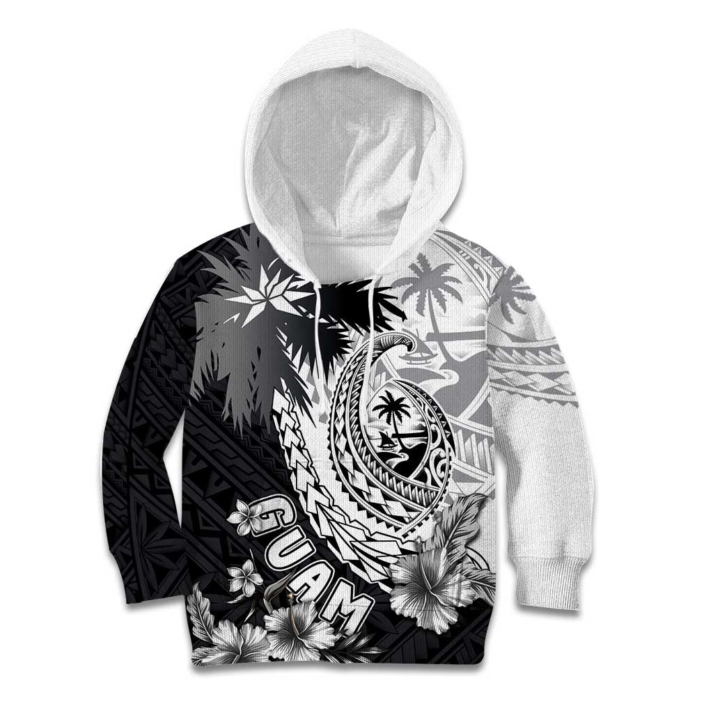 Hafa Adai Guam Kid Hoodie Polynesian Palm Tree Tattoo Hibiscus and Plumeria Art
