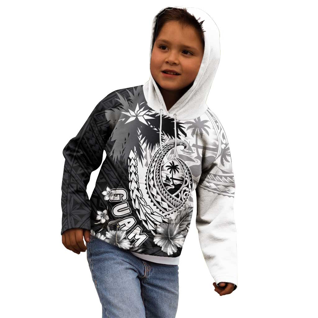 Hafa Adai Guam Kid Hoodie Polynesian Palm Tree Tattoo Hibiscus and Plumeria Art