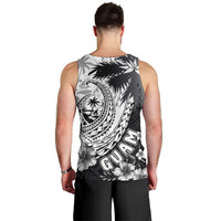 Hafa Adai Guam Men Tank Top Polynesian Palm Tree Tattoo Hibiscus and Plumeria Art