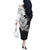 Hafa Adai Guam Off The Shoulder Long Sleeve Dress Polynesian Palm Tree Tattoo Hibiscus and Plumeria Art