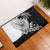 Hafa Adai Guam Rubber Doormat Polynesian Palm Tree Tattoo Hibiscus and Plumeria Art