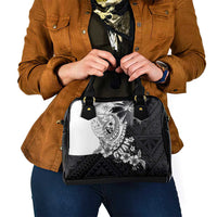 Hafa Adai Guam Shoulder Handbag Polynesian Palm Tree Tattoo Hibiscus and Plumeria Art