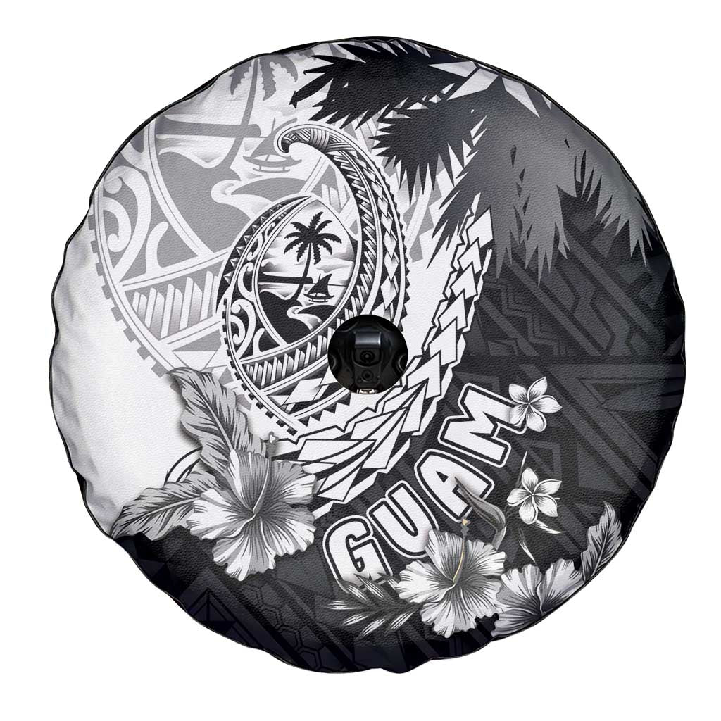 Hafa Adai Guam Spare Tire Cover Polynesian Palm Tree Tattoo Hibiscus and Plumeria Art