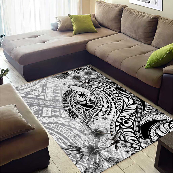 Guam-Land of the Chamorro Area Rug Polynesian Tattoo Style Hibiscus and ...