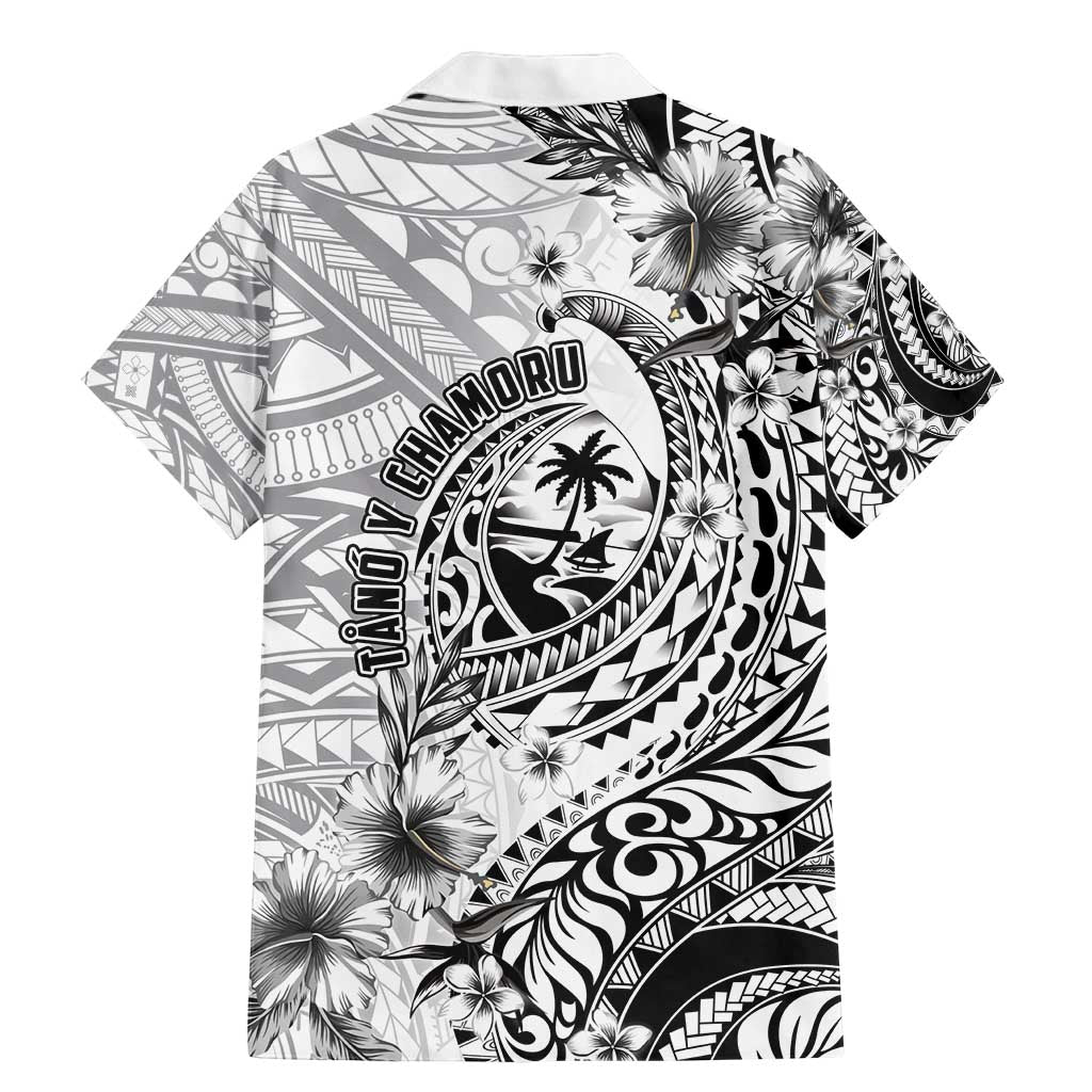 Guam-Land of the Chamorro Family Matching Mermaid Dress and Hawaiian Shirt Polynesian Tattoo Style Hibiscus and Plumeria Art