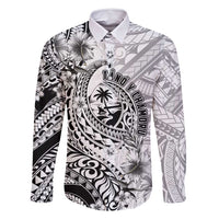 Guam-Land of the Chamorro Family Matching Off Shoulder Maxi Dress and Hawaiian Shirt Polynesian Tattoo Style Hibiscus and Plumeria Art