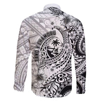 Guam-Land of the Chamorro Family Matching Off Shoulder Short Dress and Hawaiian Shirt Polynesian Tattoo Style Hibiscus and Plumeria Art