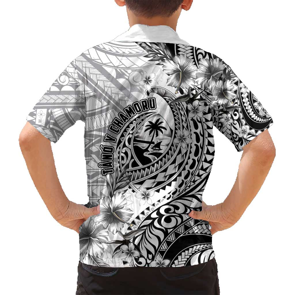 Guam-Land of the Chamorro Family Matching Summer Maxi Dress and Hawaiian Shirt Polynesian Tattoo Style Hibiscus and Plumeria Art