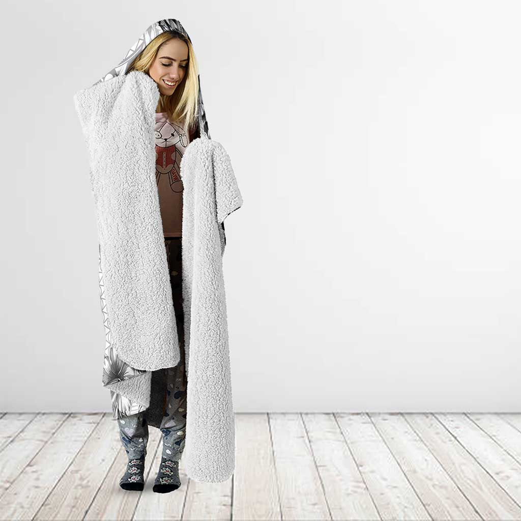 Guam-Land of the Chamorro Hooded Blanket Polynesian Tattoo Style Hibiscus and Plumeria Art