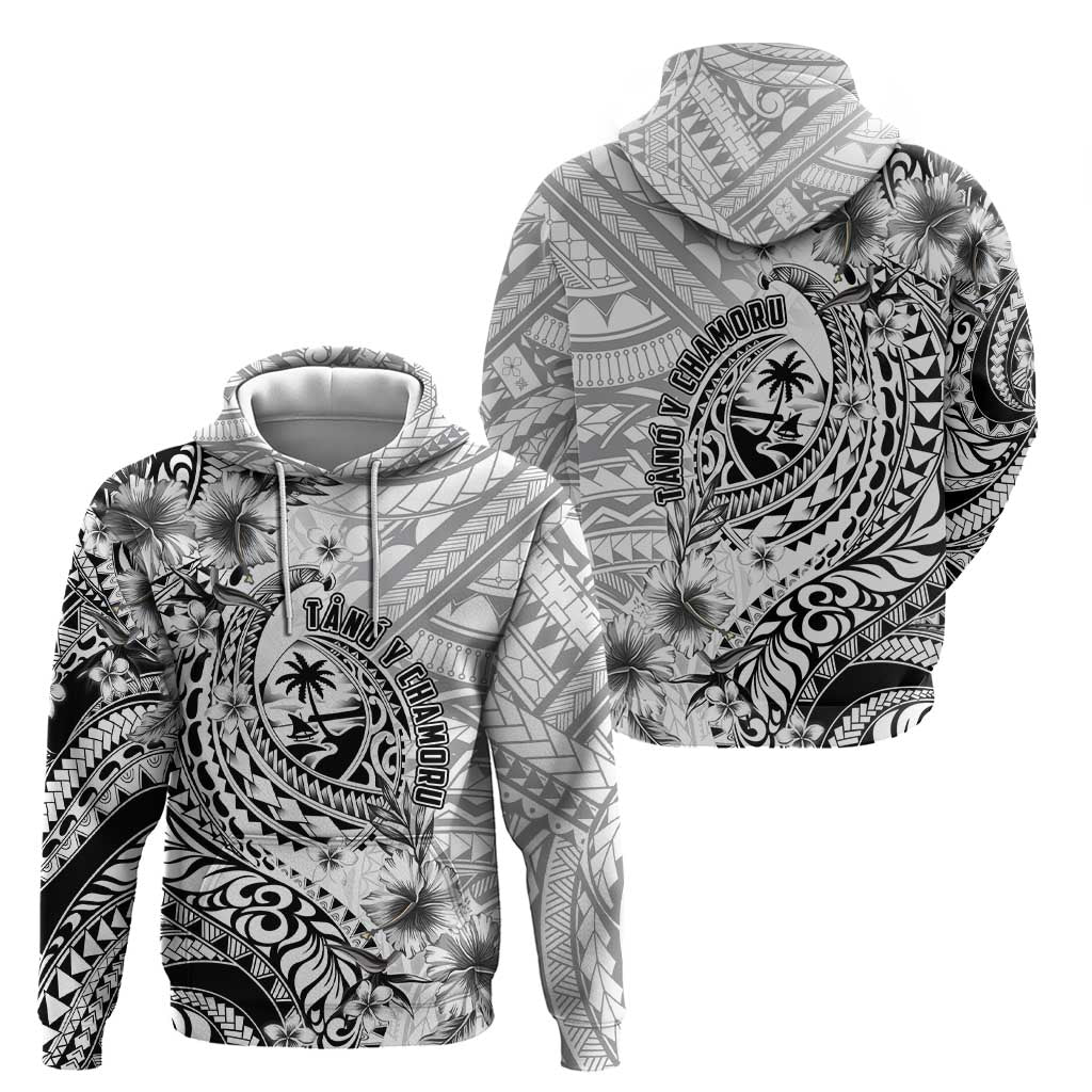 Guam-Land of the Chamorro Hoodie Polynesian Tattoo Style Hibiscus and Plumeria Art