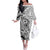 Guam-Land of the Chamorro Off The Shoulder Long Sleeve Dress Polynesian Tattoo Style Hibiscus and Plumeria Art