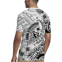 Guam-Land of the Chamorro Rugby Jersey Polynesian Tattoo Style Hibiscus and Plumeria Art