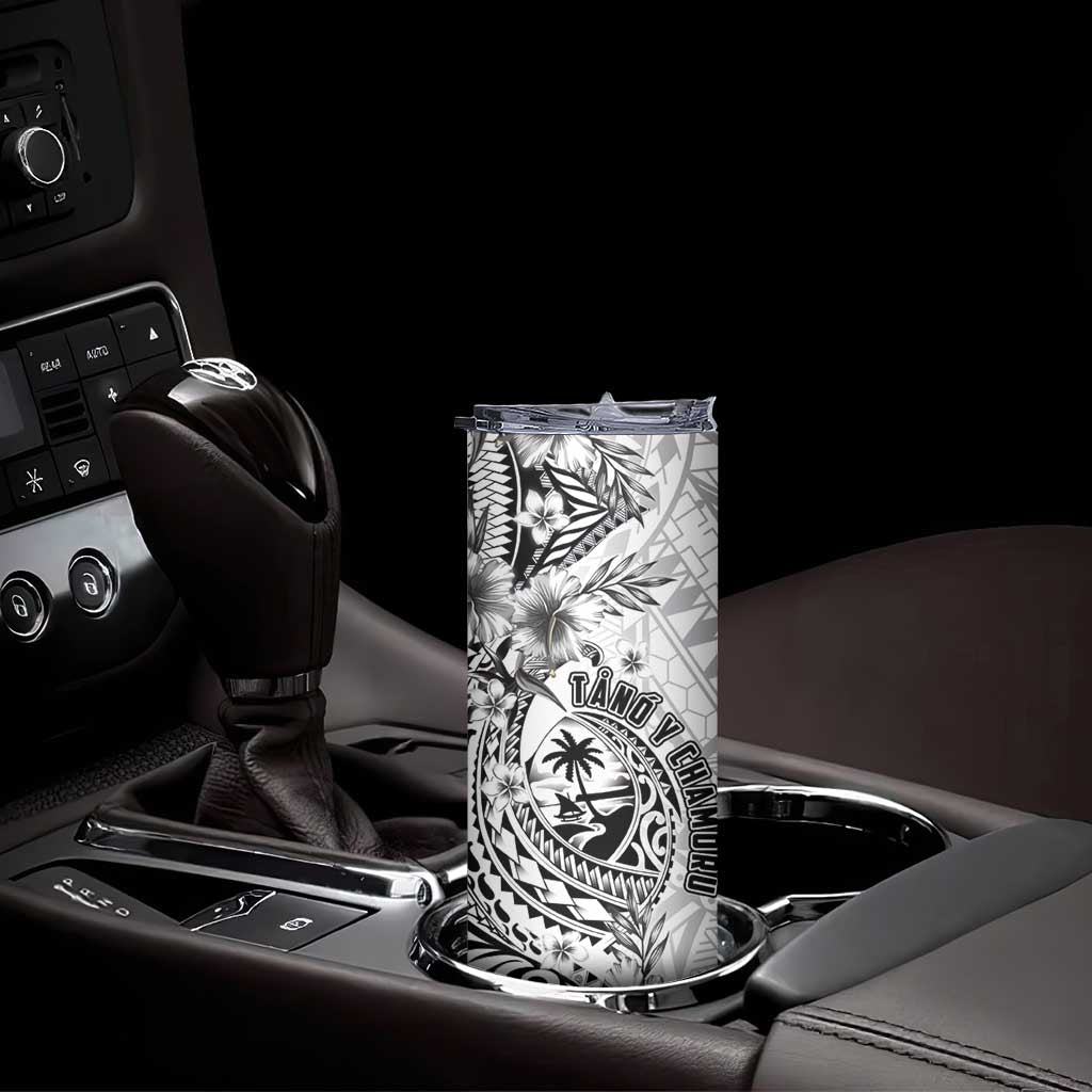 Guam-Land of the Chamorro Skinny Tumbler Polynesian Tattoo Style Hibiscus and Plumeria Art