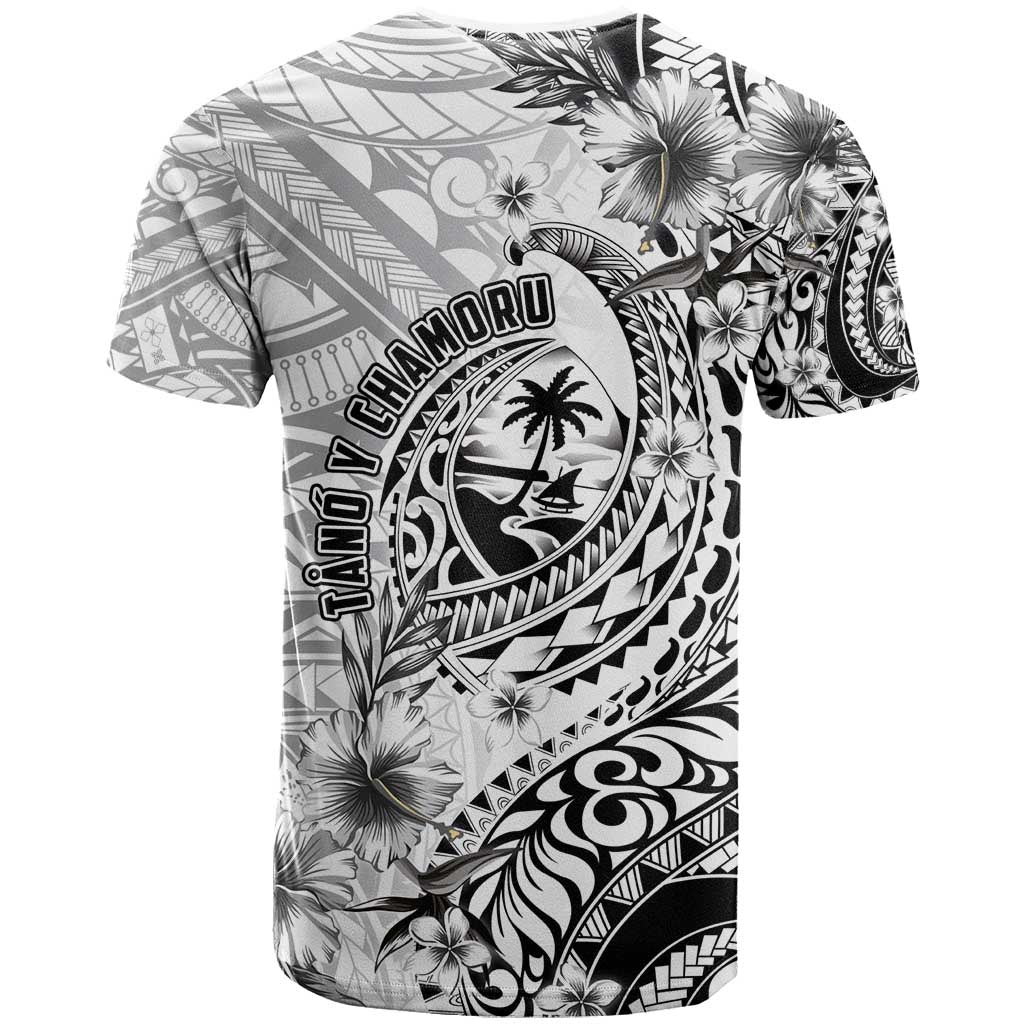 Guam-Land of the Chamorro T Shirt Polynesian Tattoo Style Hibiscus and Plumeria Art