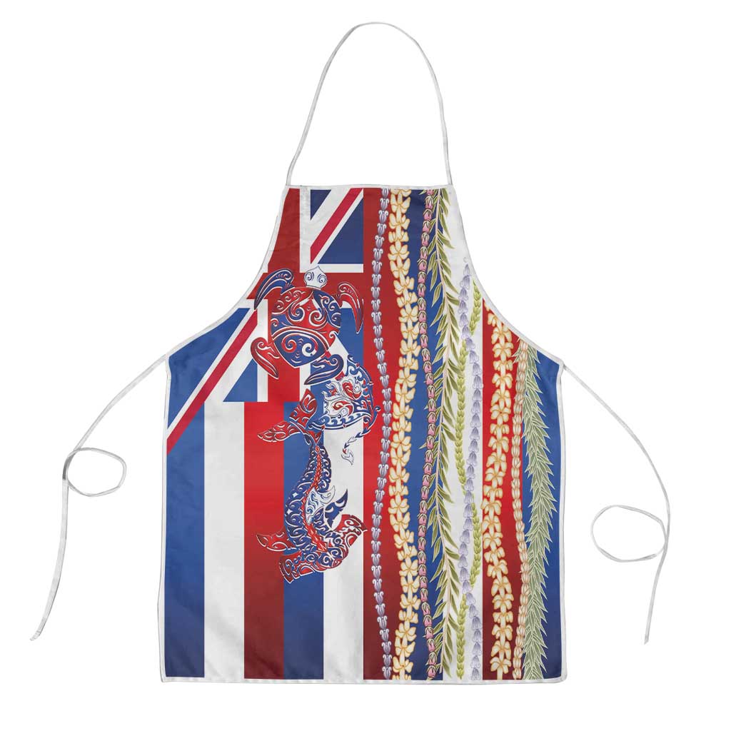 Hawaiian Sea Animals Apron with Lei and Flag Style