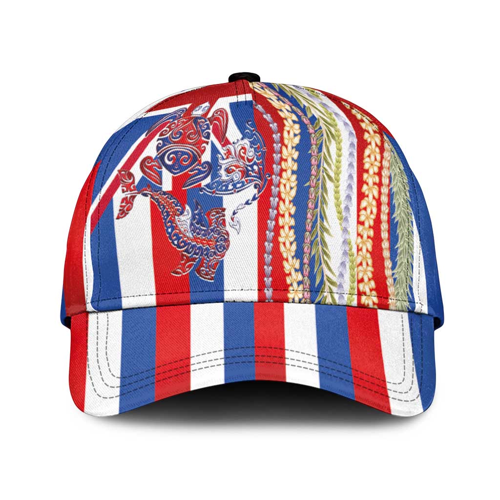 Hawaiian Sea Animals Classic Cap with Lei and Flag Style