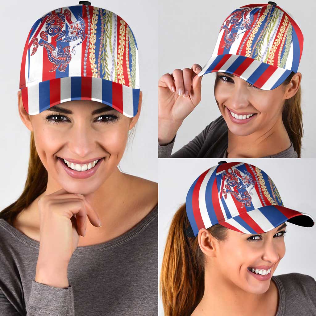 Hawaiian Sea Animals Classic Cap with Lei and Flag Style
