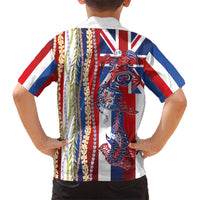 Hawaiian Sea Animals Family Matching Off Shoulder Maxi Dress and Hawaiian Shirt with Lei and Flag Style LT03 - Polynesian Pride