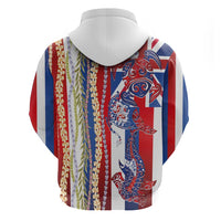 Hawaiian Sea Animals Hoodie with Lei and Flag Style LT03 - Polynesian Pride