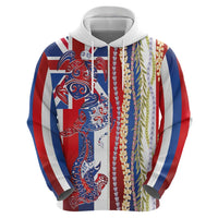 Hawaiian Sea Animals Hoodie with Lei and Flag Style LT03 - Polynesian Pride
