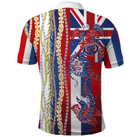 Hawaiian Sea Animals Polo Shirt with Lei and Flag Style