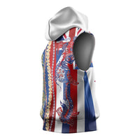 Hawaiian Sea Animals Sleeveless Hoodie with Lei and Flag Style LT03 - Polynesian Pride