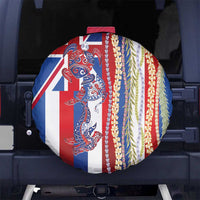 Hawaiian Sea Animals Spare Tire Cover with Lei and Flag Style