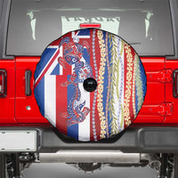 Hawaiian Sea Animals Spare Tire Cover with Lei and Flag Style