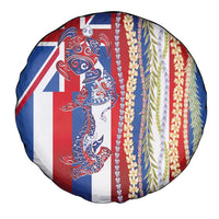 Hawaiian Sea Animals Spare Tire Cover with Lei and Flag Style