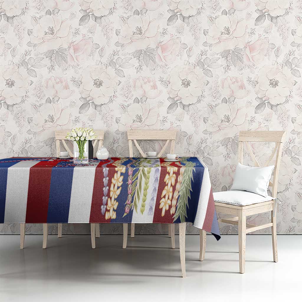 Hawaiian Sea Animals Tablecloth with Lei and Flag Style
