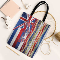 Hawaiian Sea Animals Tote Bag with Lei and Flag Style