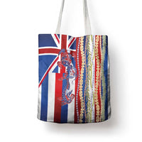 Hawaiian Sea Animals Tote Bag with Lei and Flag Style