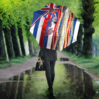 Hawaiian Sea Animals Umbrella with Lei and Flag Style