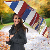 Hawaiian Sea Animals Umbrella with Lei and Flag Style