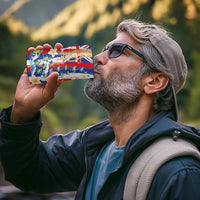Hawaiian Sea Turtles and Plumeria 4 in 1 Can Cooler Tumbler with Lei and Flag Grunge Style